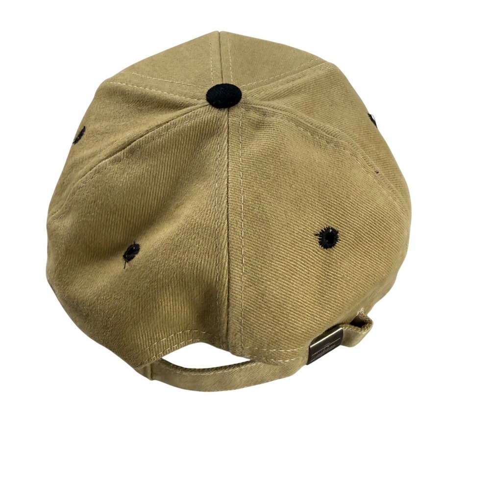 Nissin Baseball Cap Tan Black Two Tone Embroidered Adjustable Strapback Hat - Picture 3 of 12